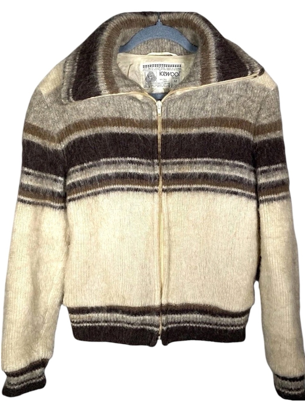 Icewear Iceland 100% Arctic Sheep Wool Full Zip Nordic Sweater Jacket M